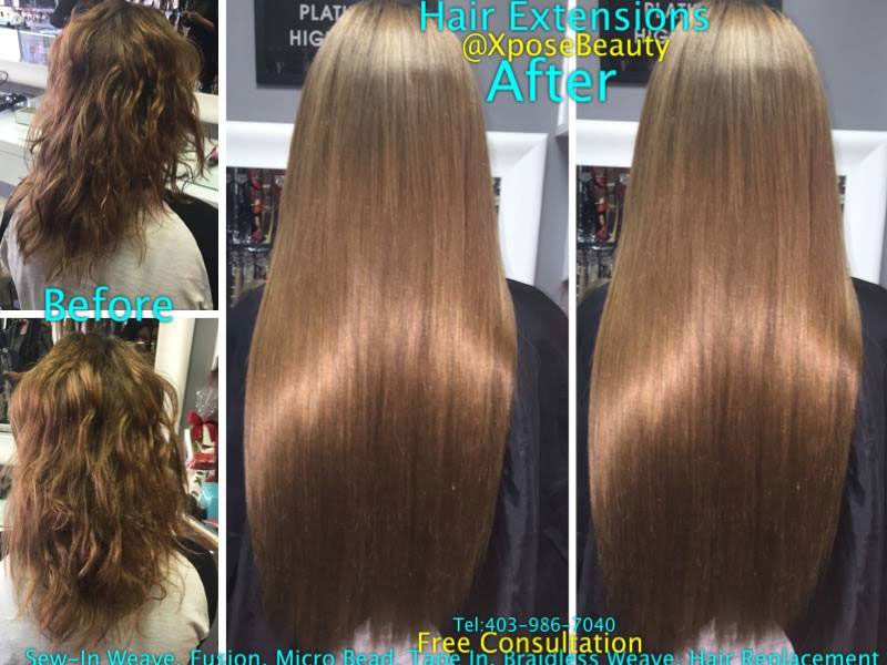 Before & After Hair Extensions Calgary • Hair Loss • Beauty Supplies